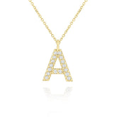 Yellow Gold & Diamond Initial Necklace - Dracakis Jewellers